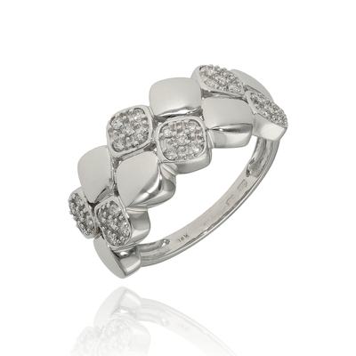 Fehér arany gyűrű 55-ös méret (B9969_4I)